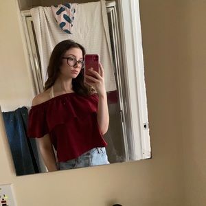 Satin off the shoulder Urban Outfitters top!